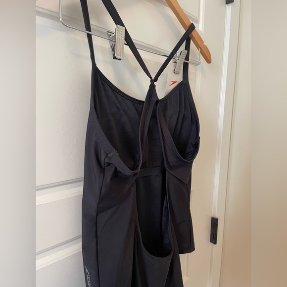 NWT** SPEEDO SIS ColorBlock Racerback One Piece Swimsuit | L | Black - Picture 12 of 14